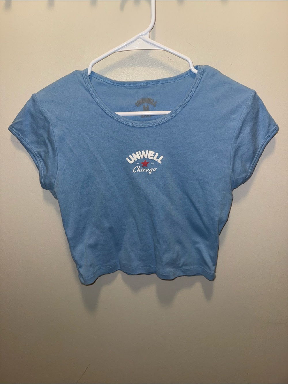 Unwell Chicago Light Blue Cropped Tee - Limited Edition